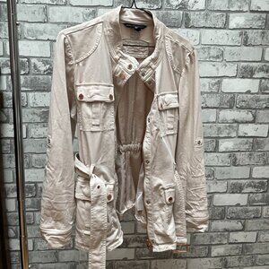 Light Pink Belted Utility Jacket from White House Black Market